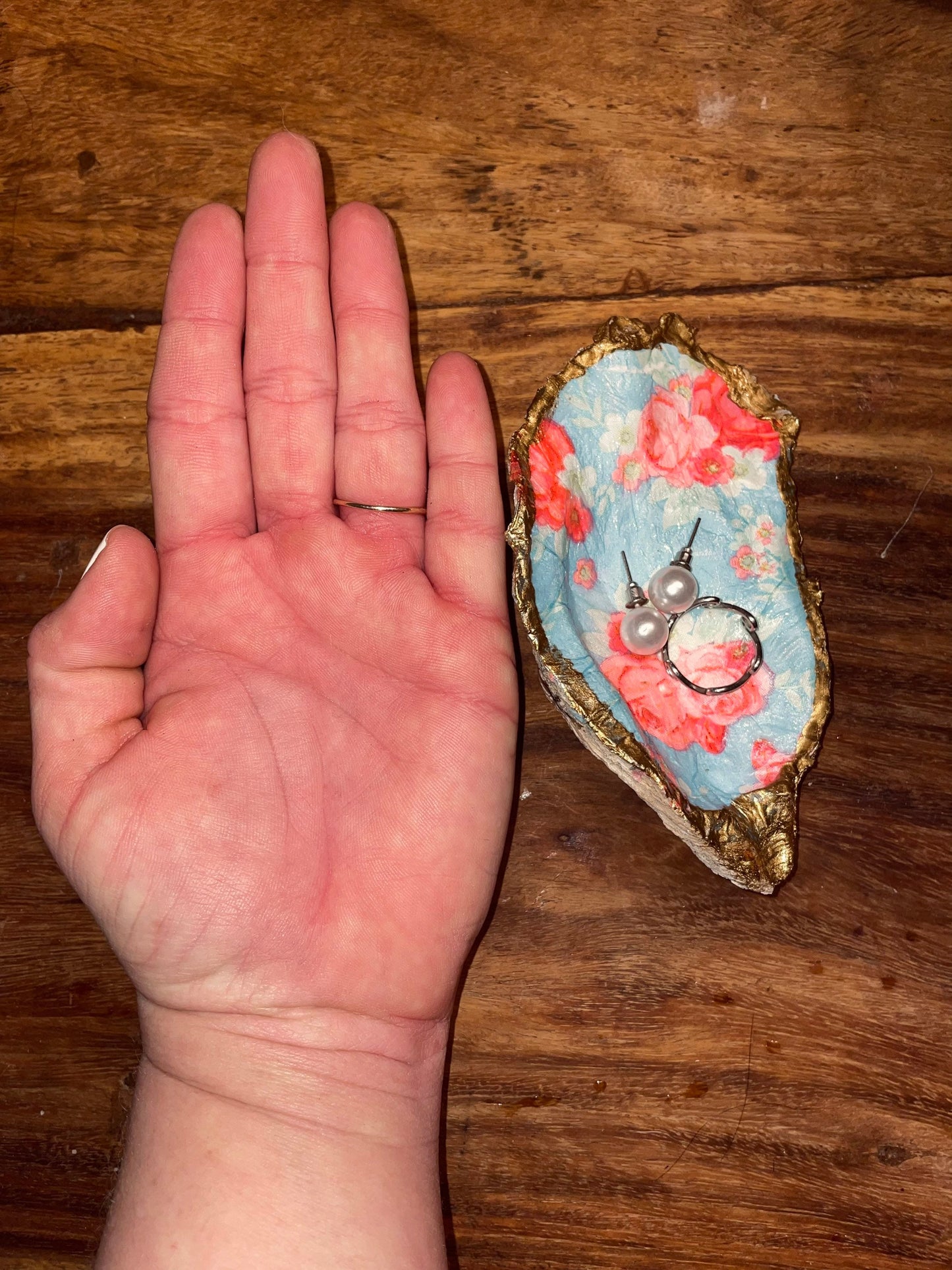 Decoupage Oyster Trinket Dish