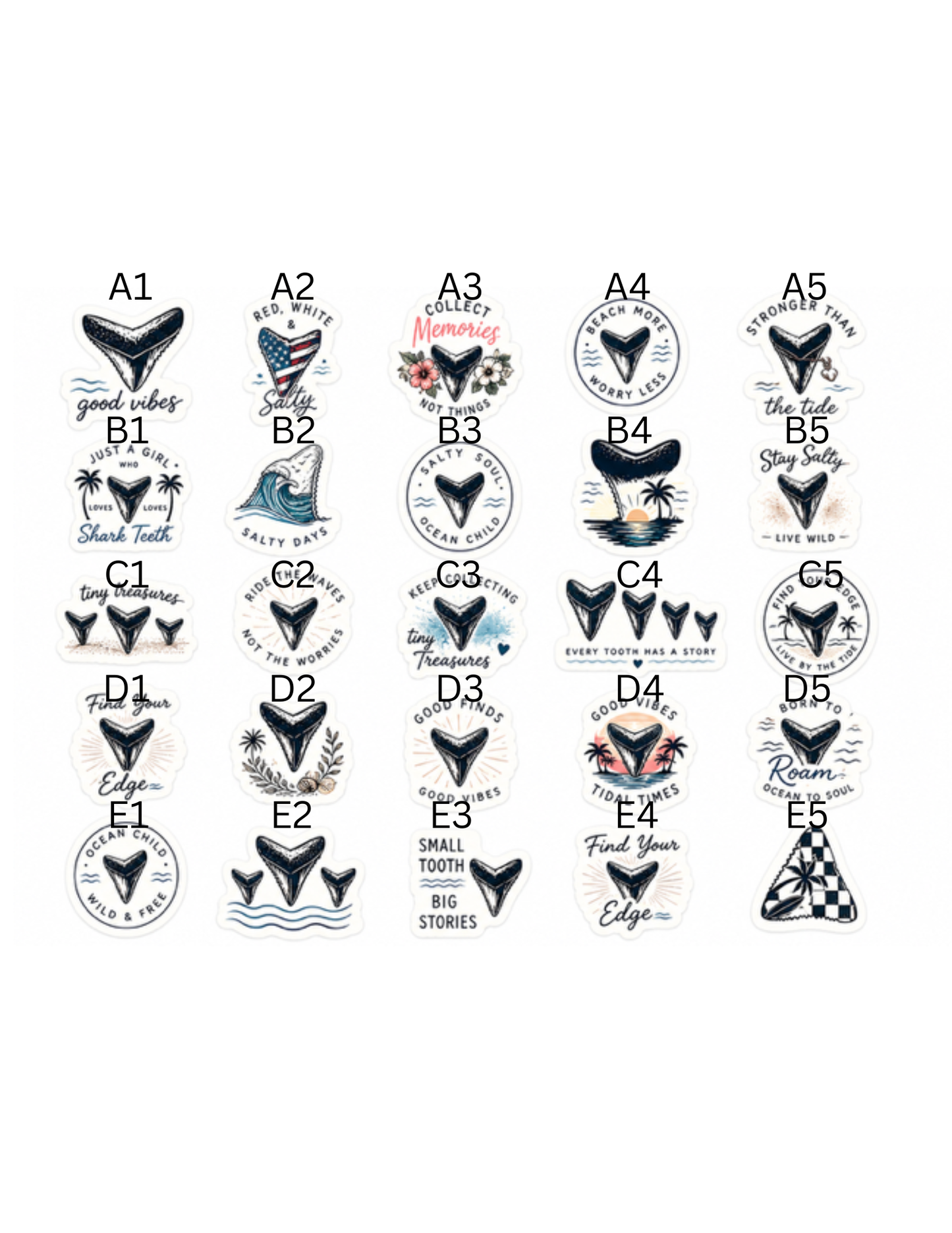 Shark Teeth Stickers #2