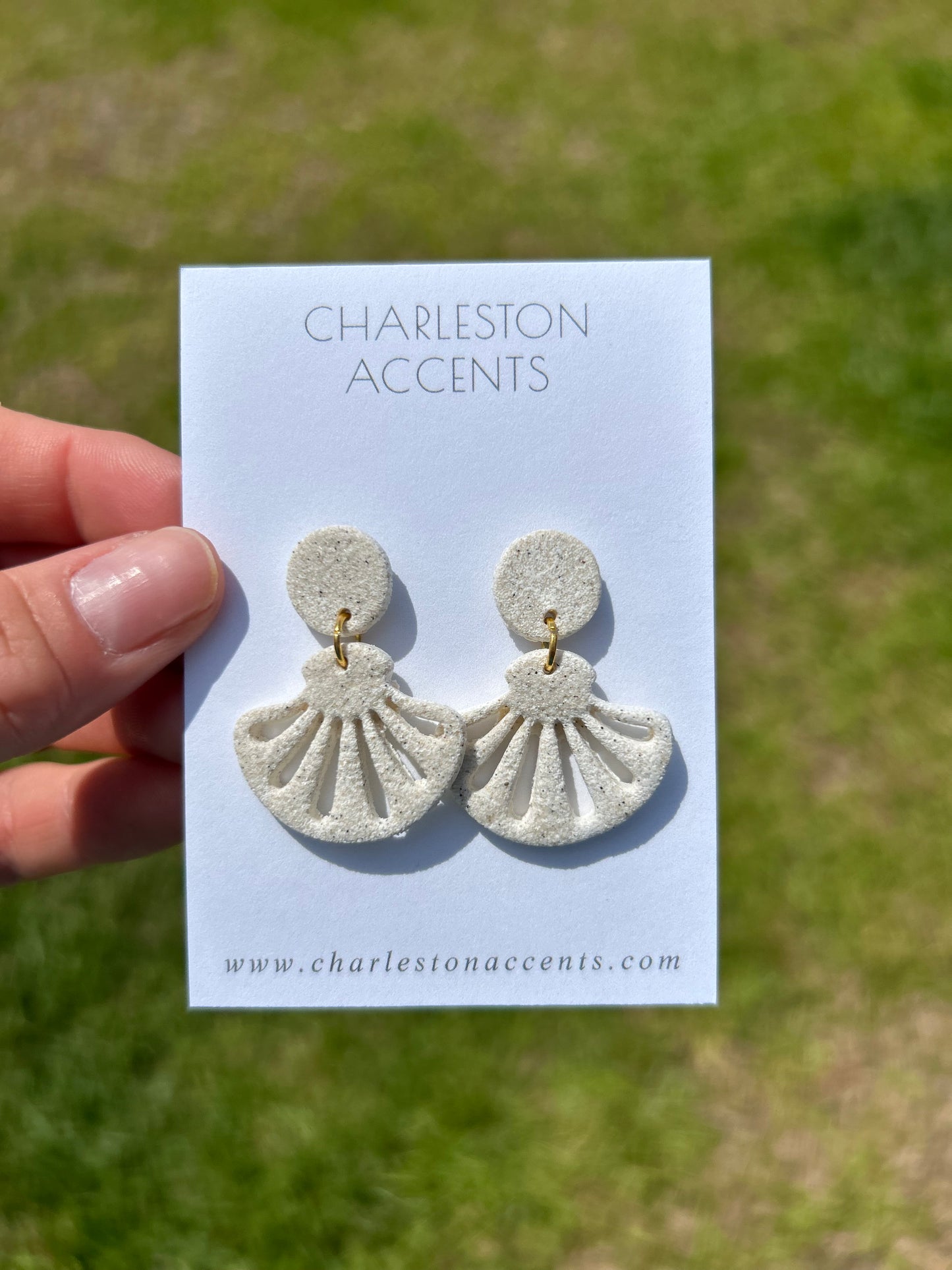 Off White Beach Sand Earrings