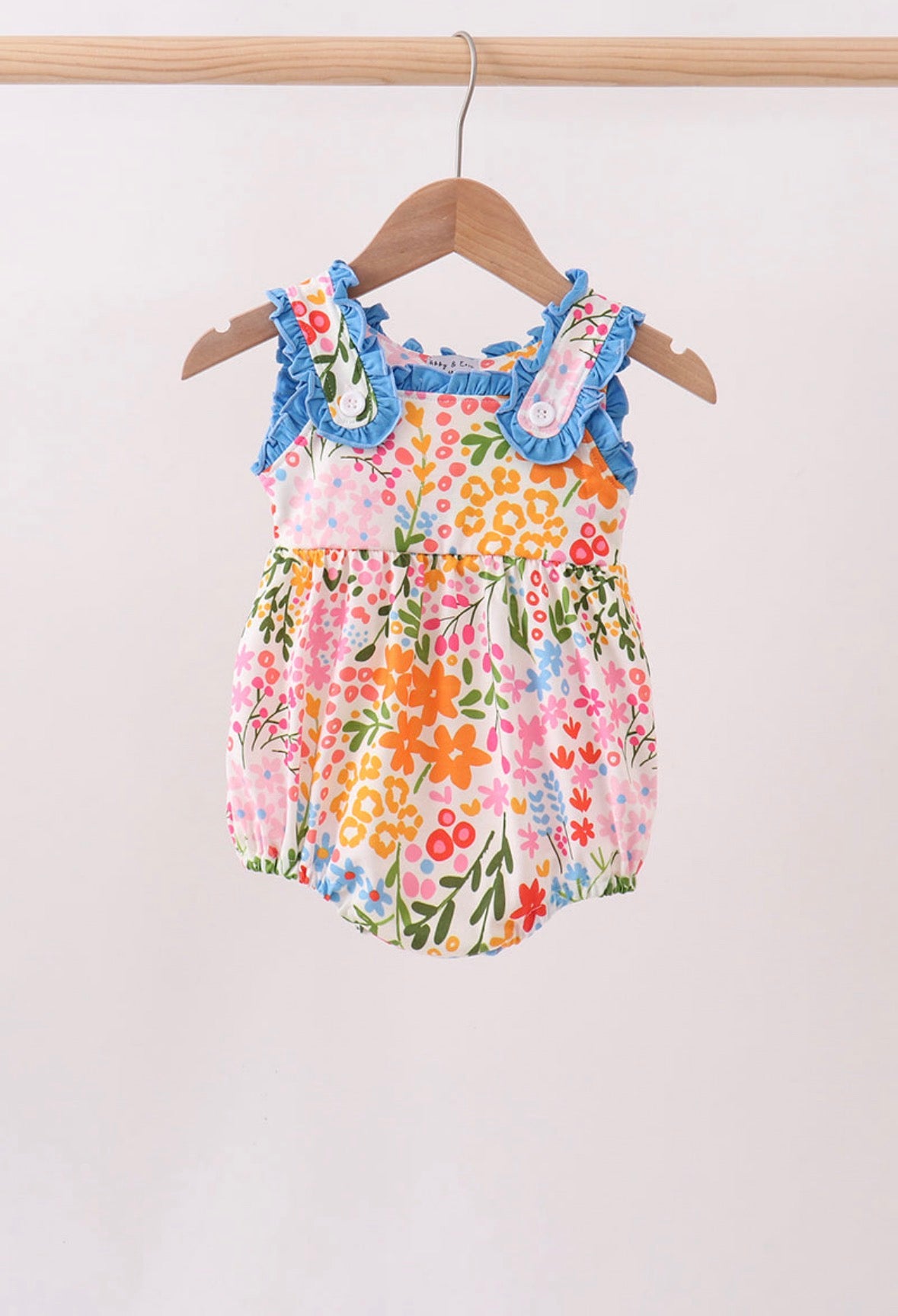 Summer floral print ruffle bubble