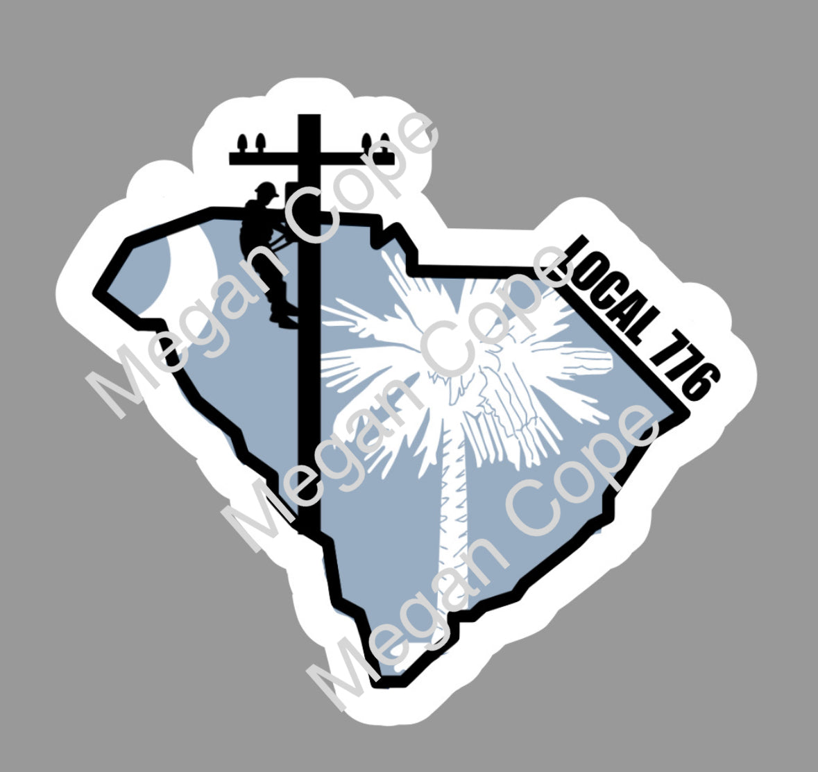 Lineman with state flag (customizable!)