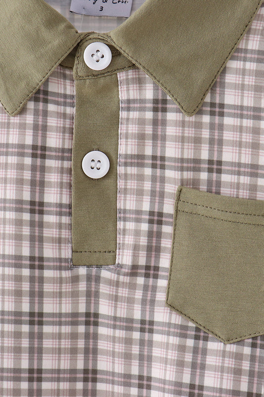 Oat Olive Plaid Button Shirt