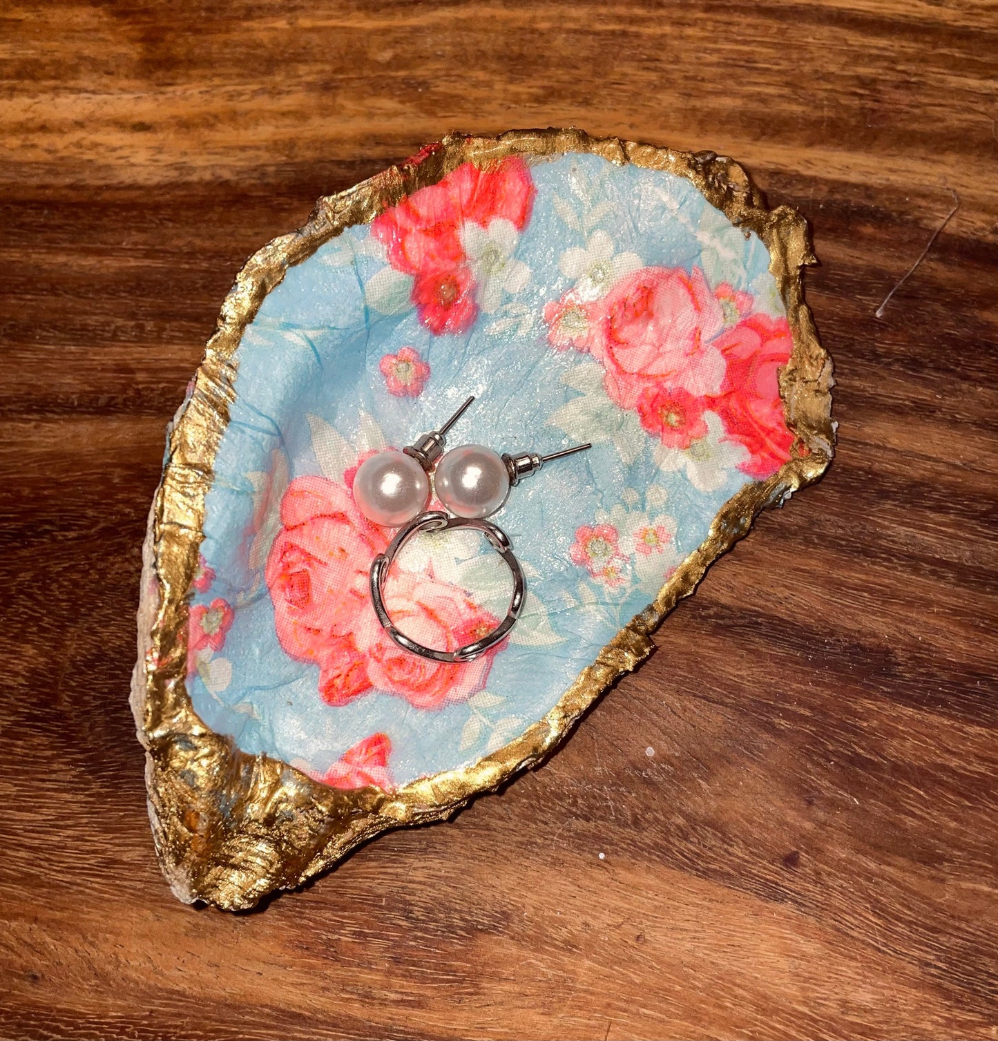 Decoupage Oyster Trinket Dish