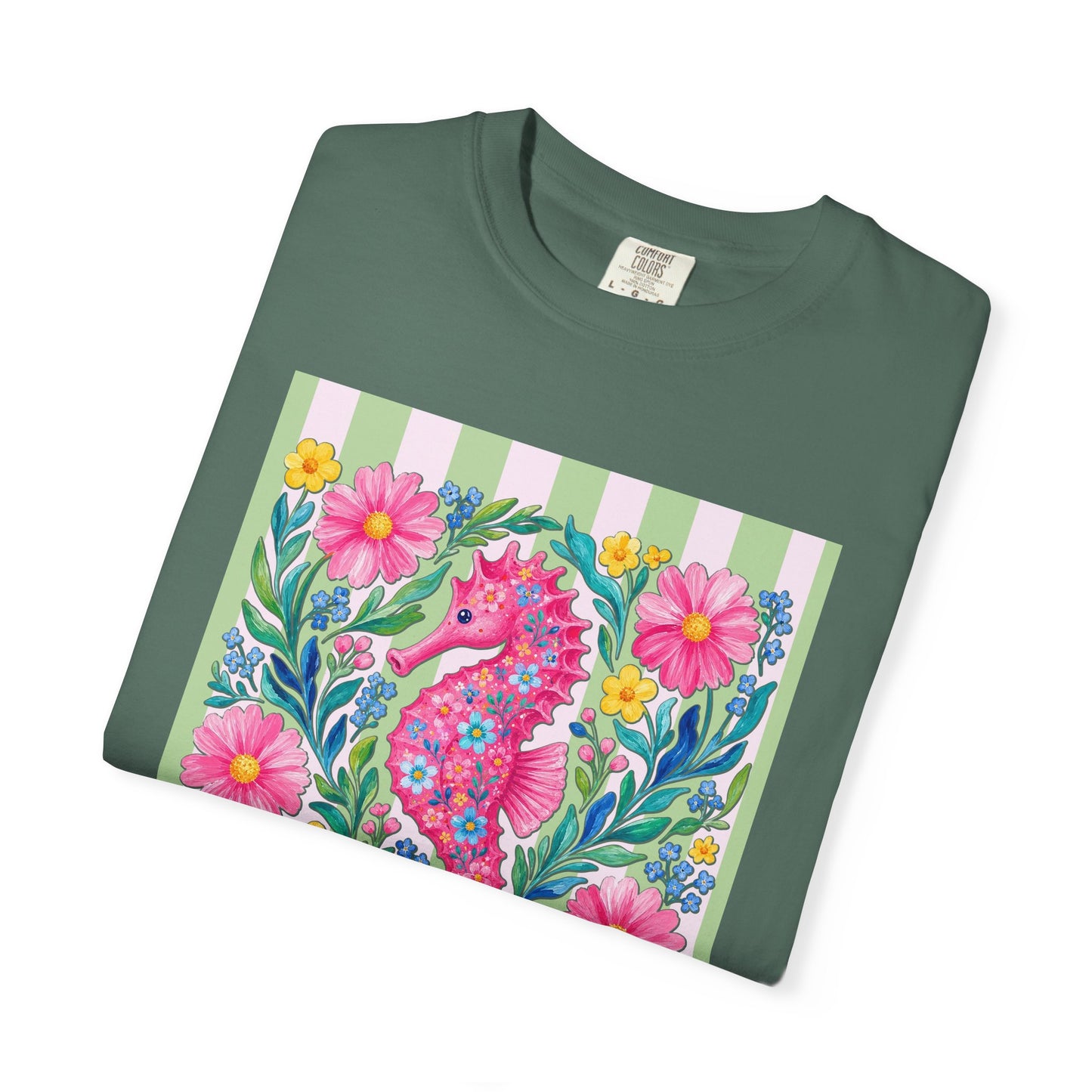 Comfort Colors Seahorse Floral T-Shirt