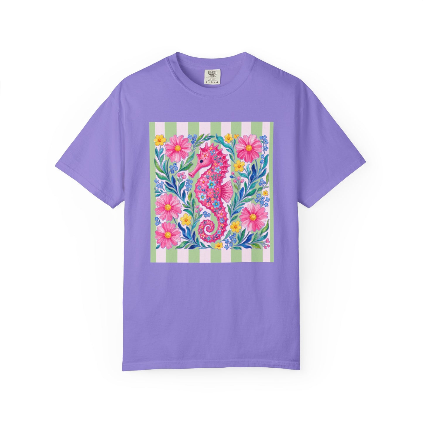 Comfort Colors Seahorse Floral T-Shirt