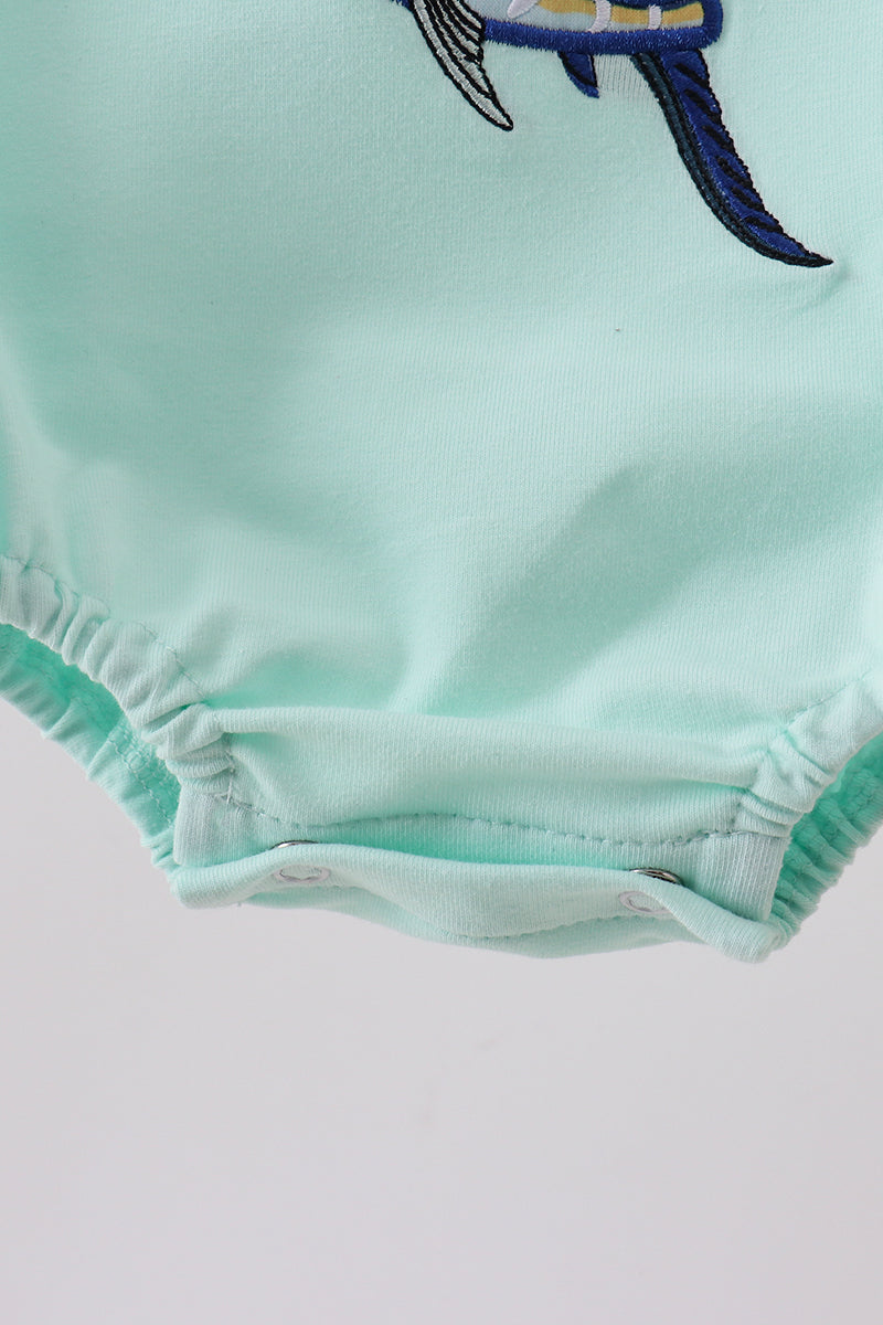 Mint Swordfish Applique Bubble