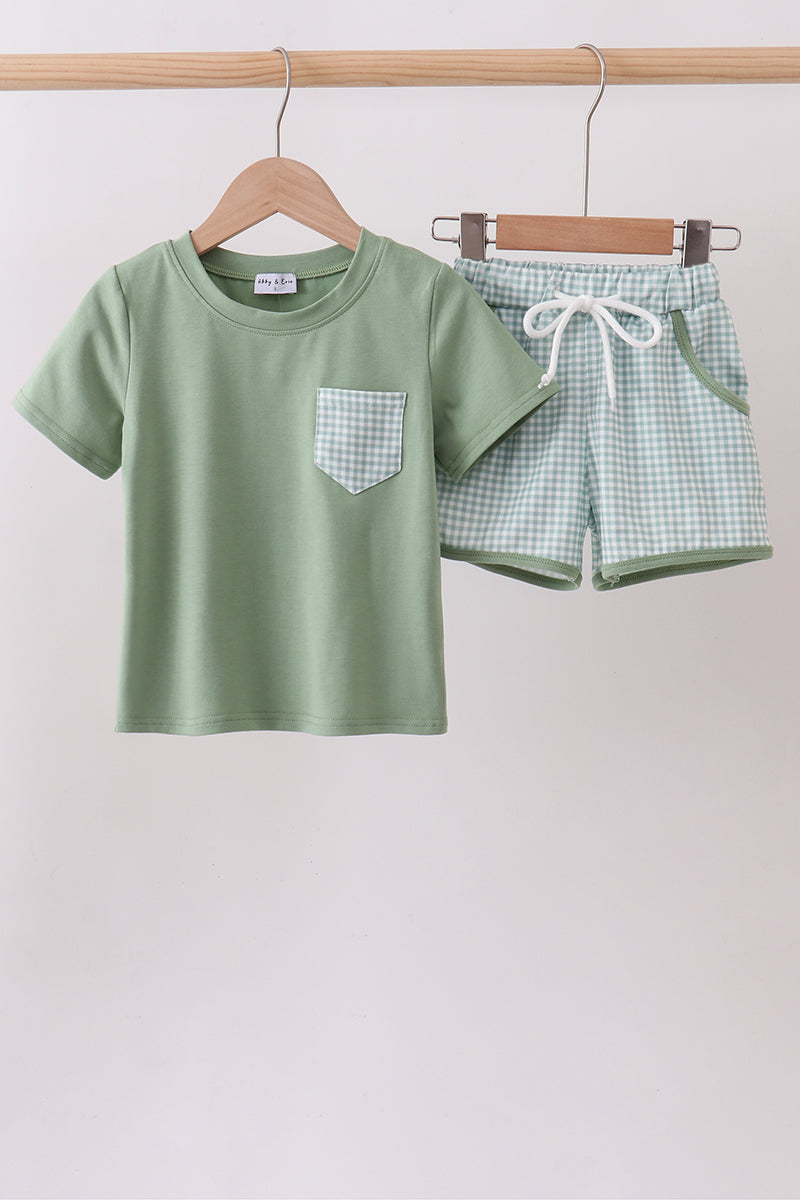 Sage Gingham Set