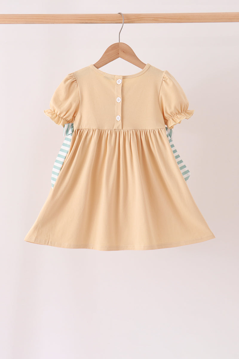 God is great god is good embroidery ruffle dress