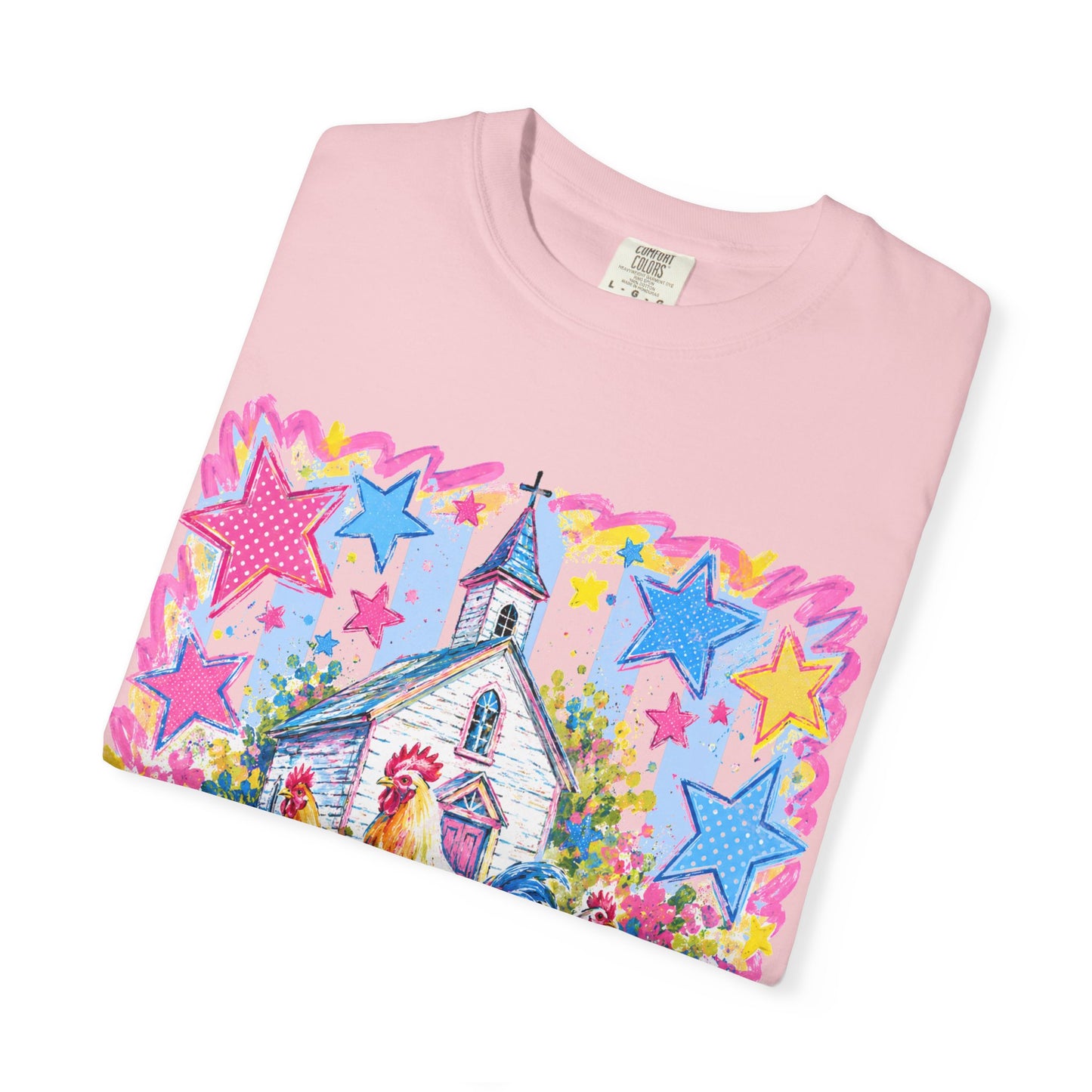 Chicken Raising, Jesus Praising T-Shirt — Farm Christian Graphic Tee