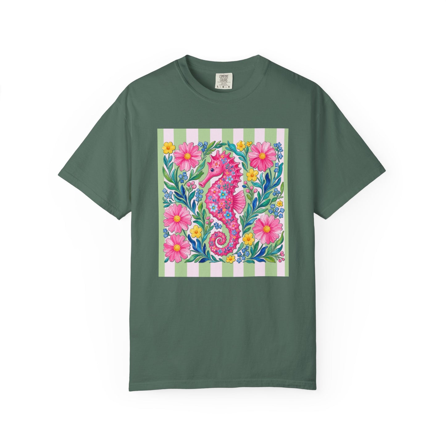Comfort Colors Seahorse Floral T-Shirt