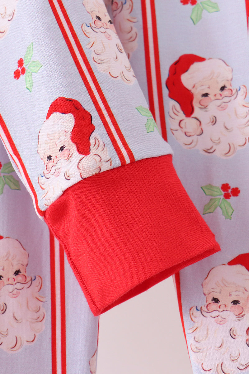 Blue santa claus bamboo pajama set