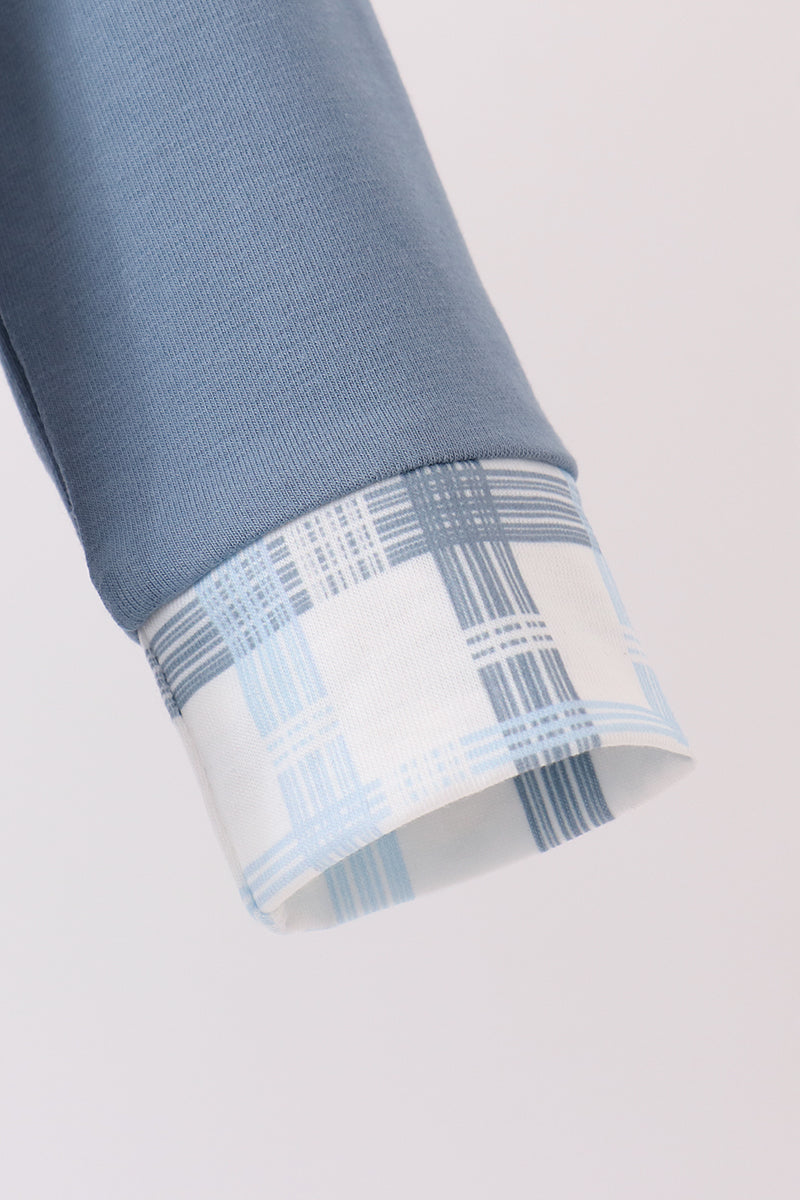 Blue plaid pocket bubble