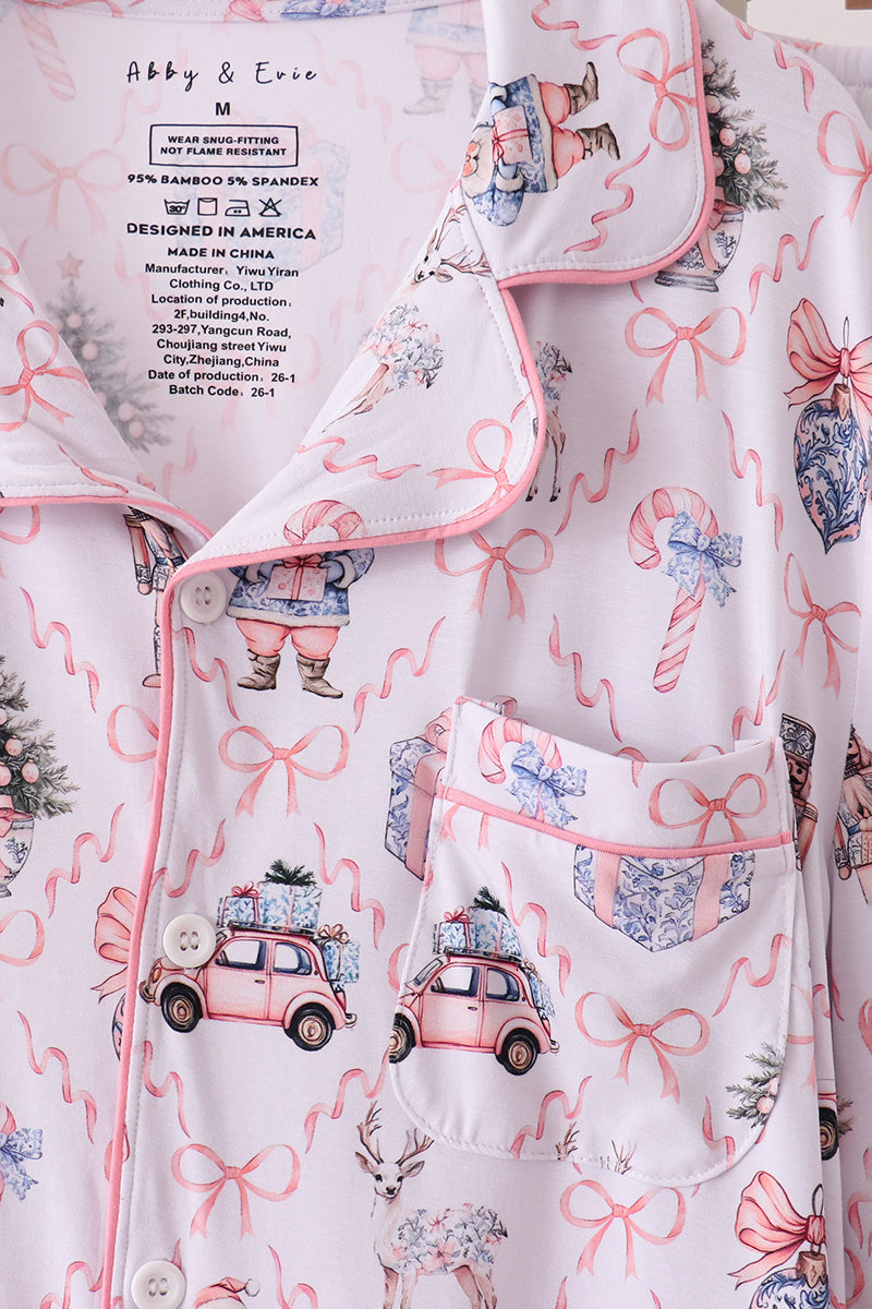 Pink nutcracker bamboo mom&me pajama set