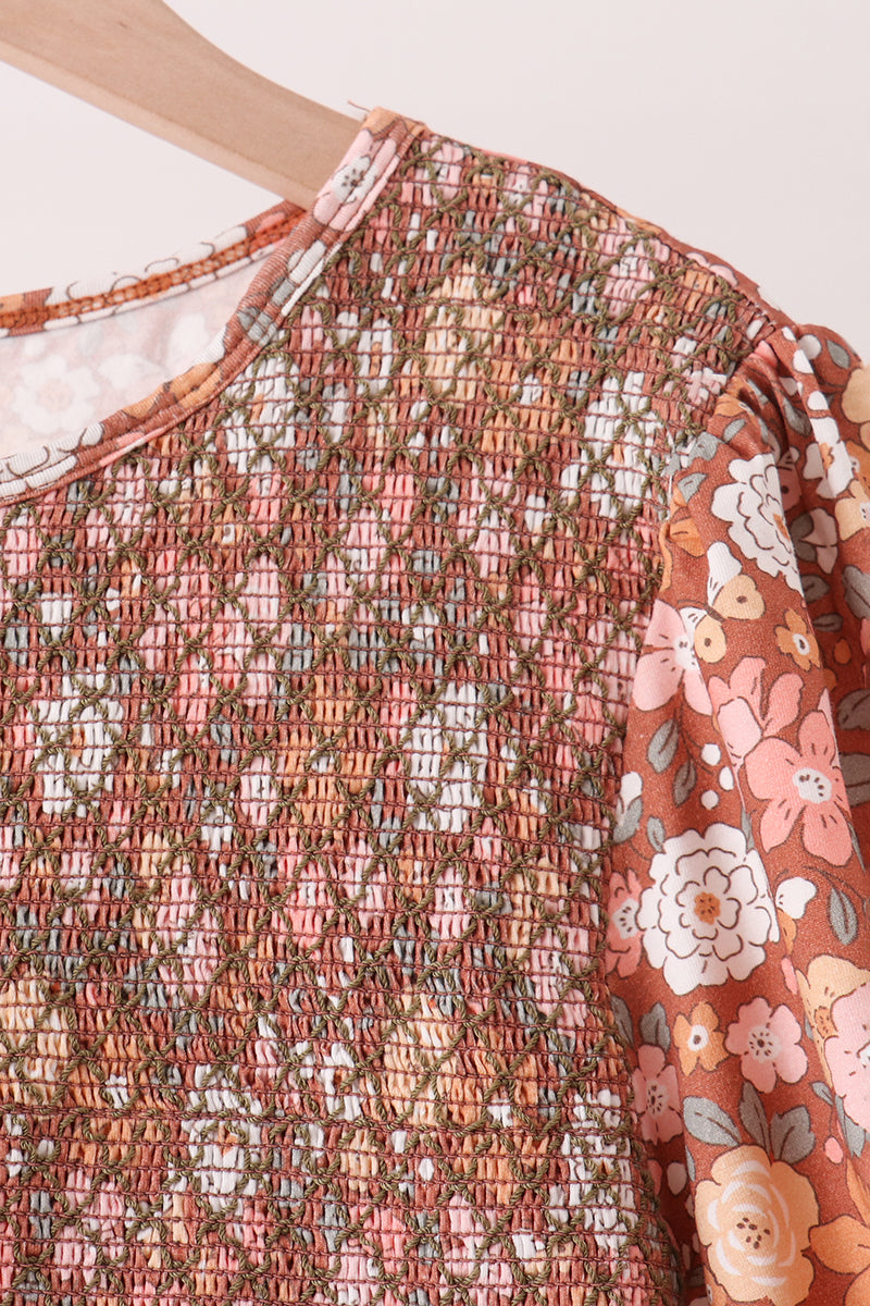 Floral Smocked Mom Dress