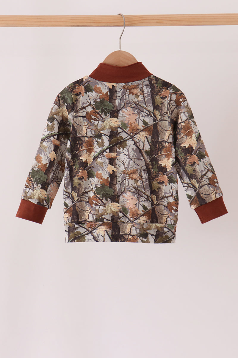 Camouflage tree pullover