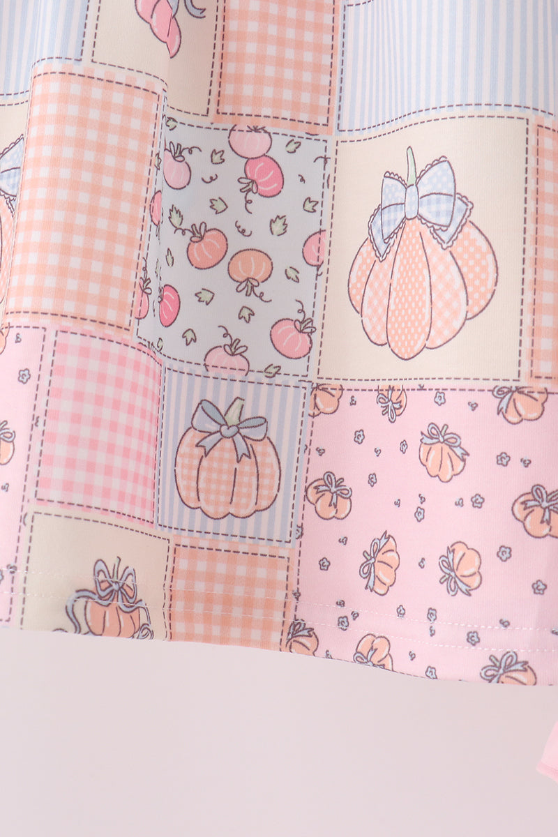 Pink pumpkin ruffle pants set