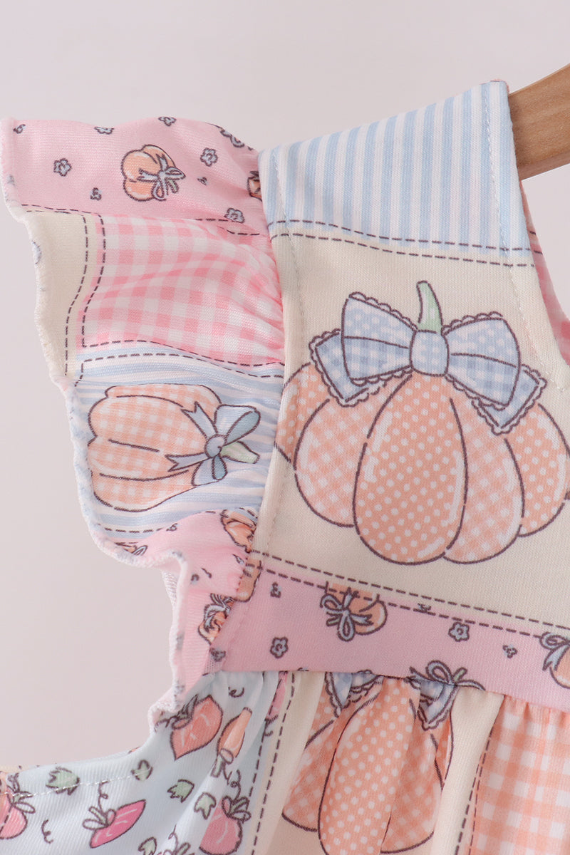 Pink pumpkin ruffle pants set