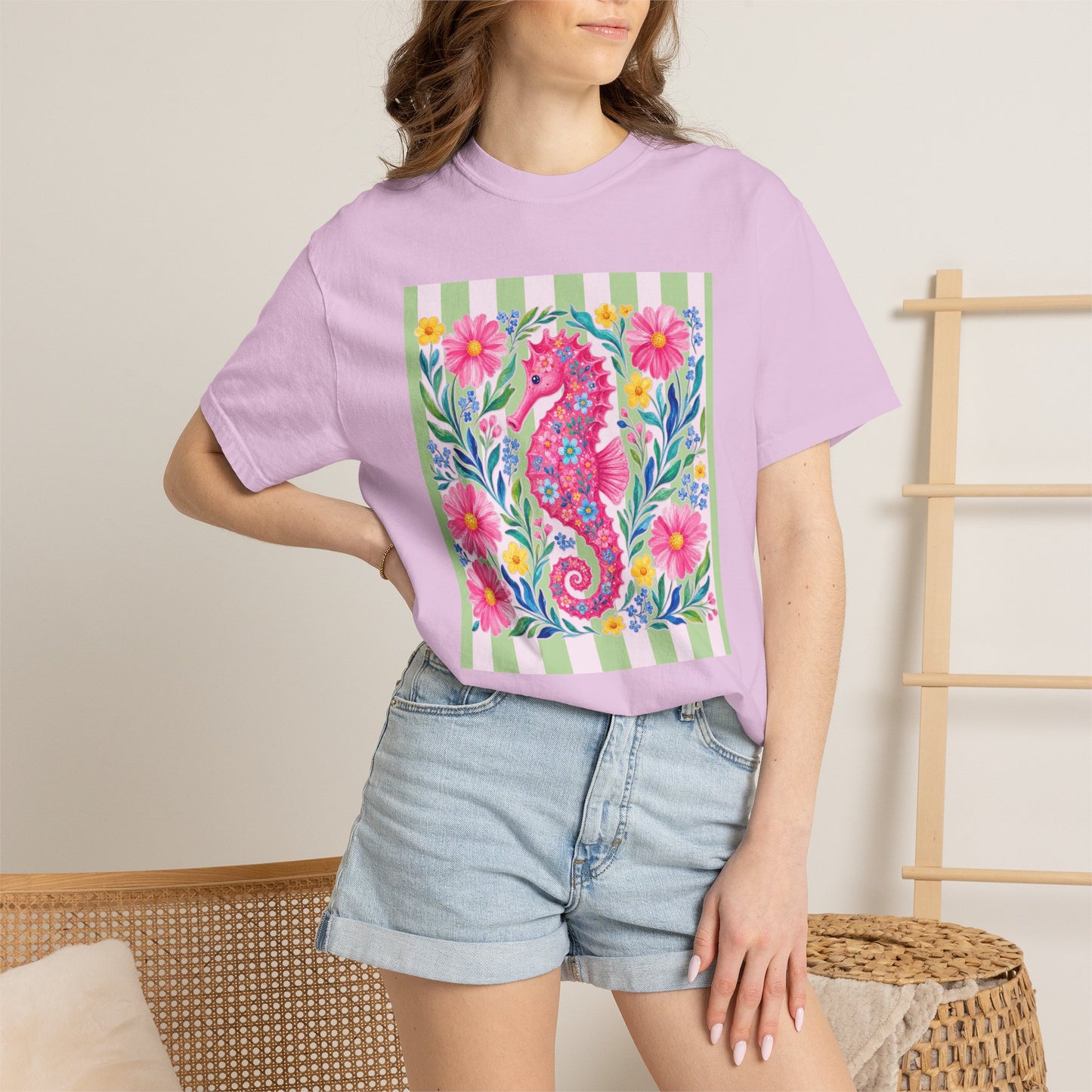 Comfort Colors Seahorse Floral T-Shirt