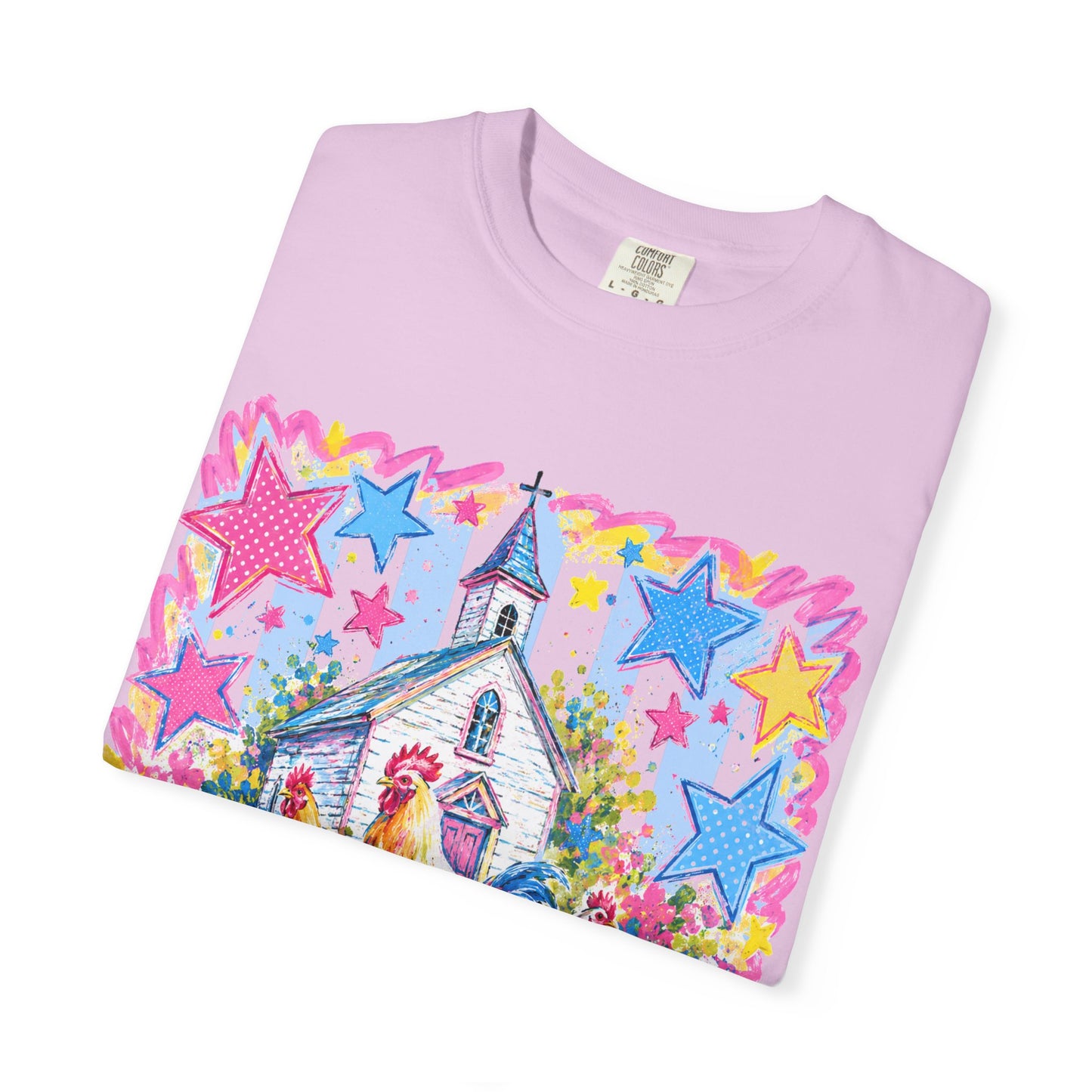 Chicken Raising, Jesus Praising T-Shirt — Farm Christian Graphic Tee