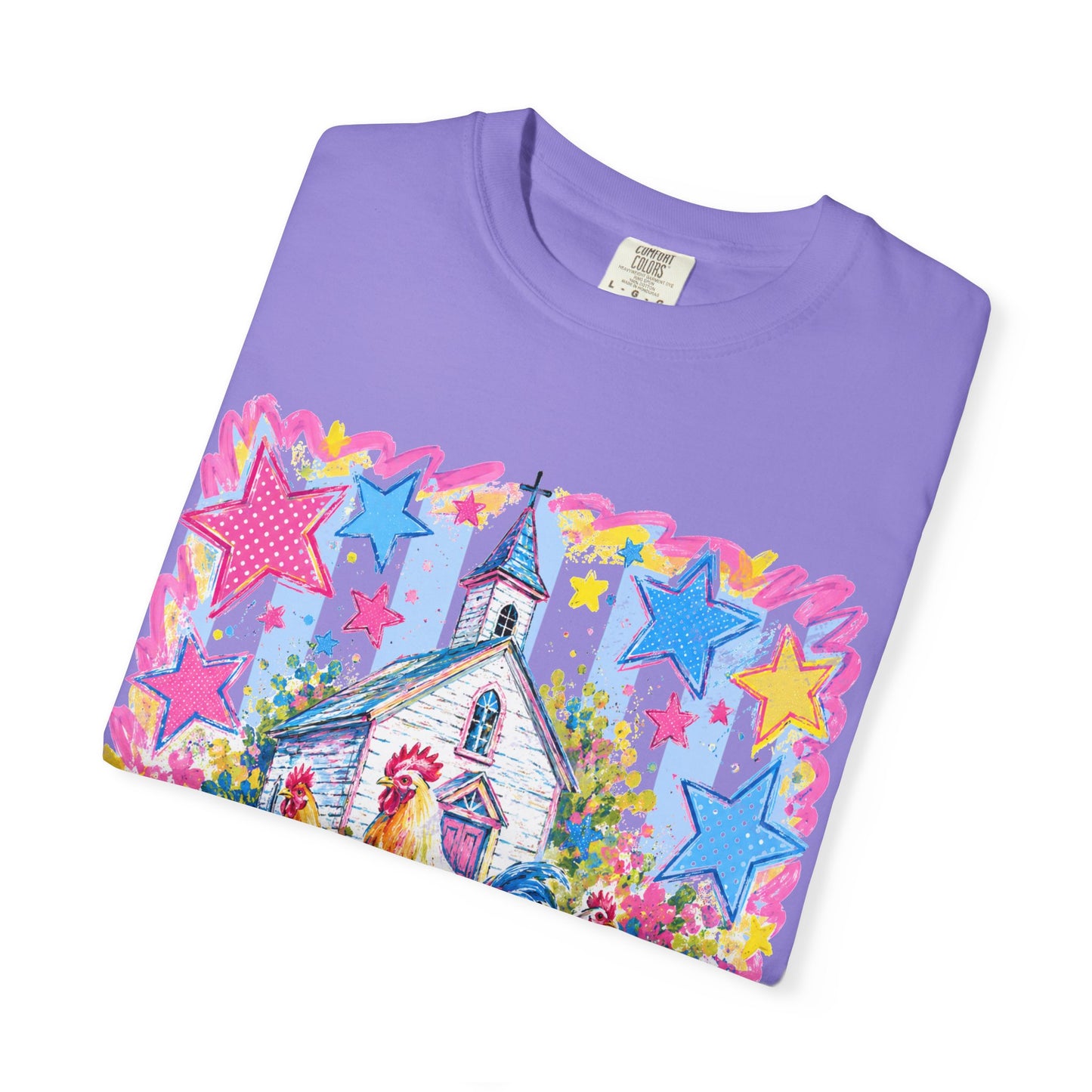 Chicken Raising, Jesus Praising T-Shirt — Farm Christian Graphic Tee