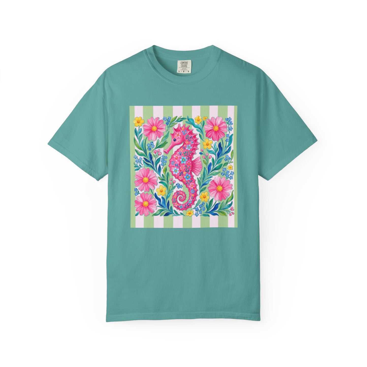 Comfort Colors Seahorse Floral T-Shirt