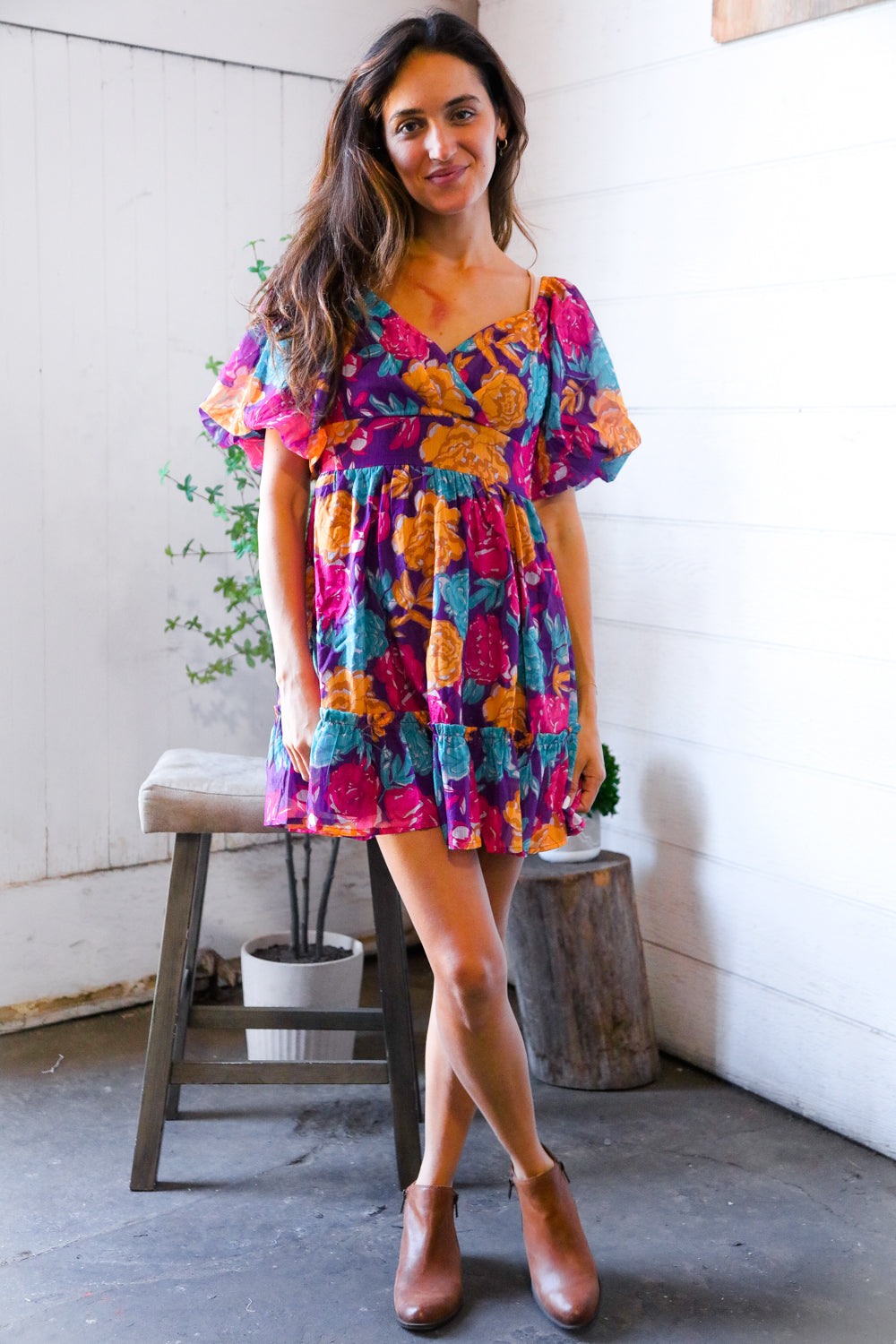 Rosewood Romance Banded Surplice Dress