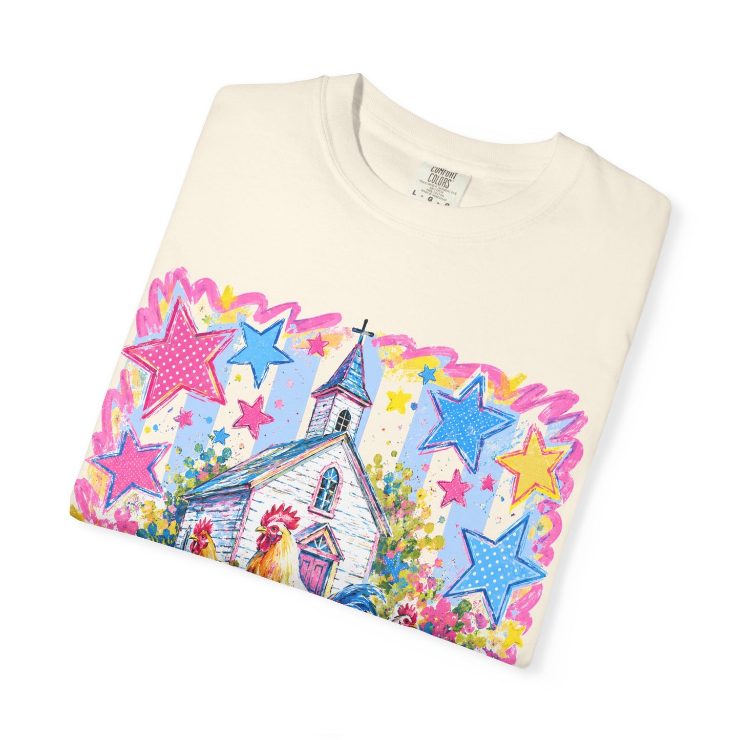 Chicken Raising, Jesus Praising T-Shirt — Farm Christian Graphic Tee