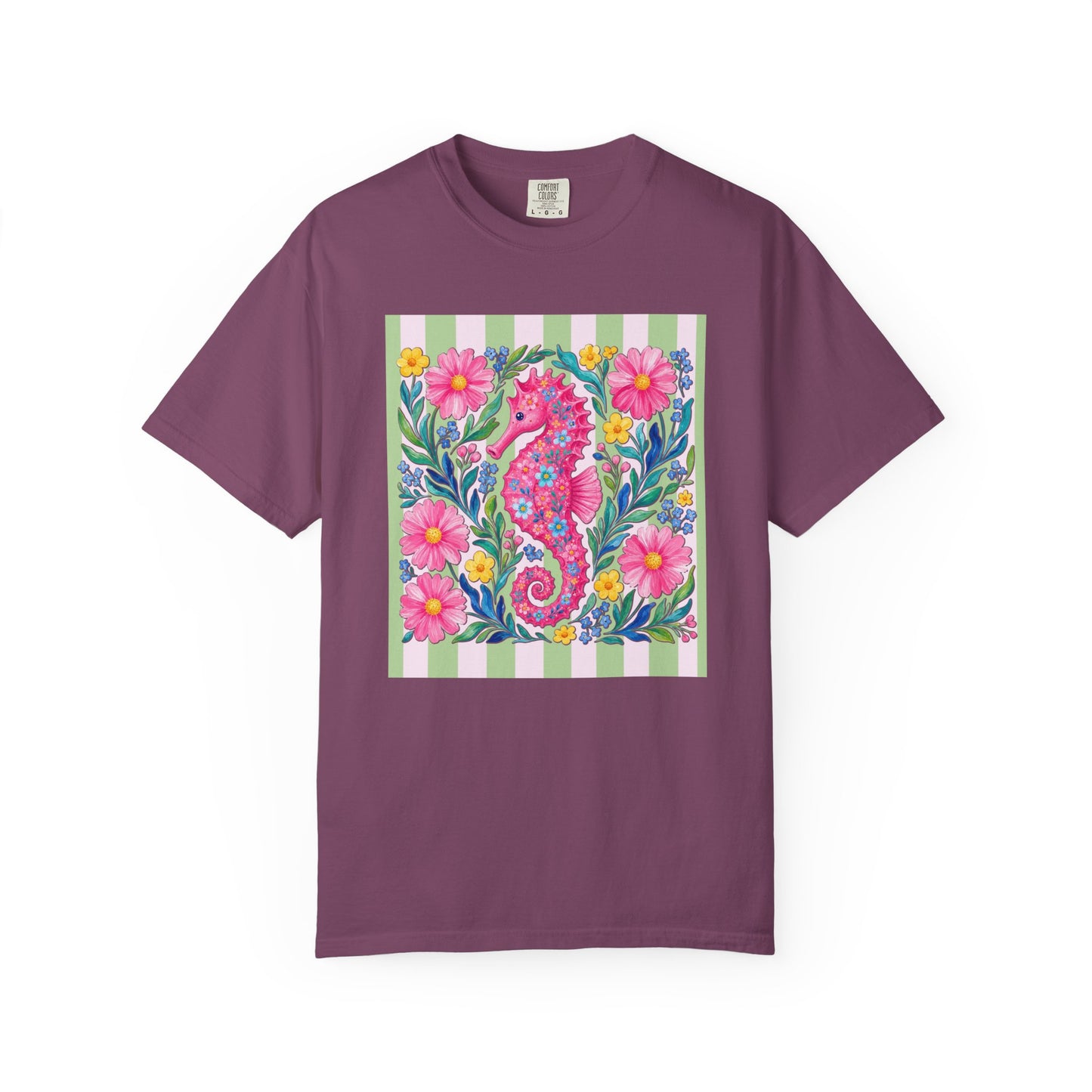 Comfort Colors Seahorse Floral T-Shirt
