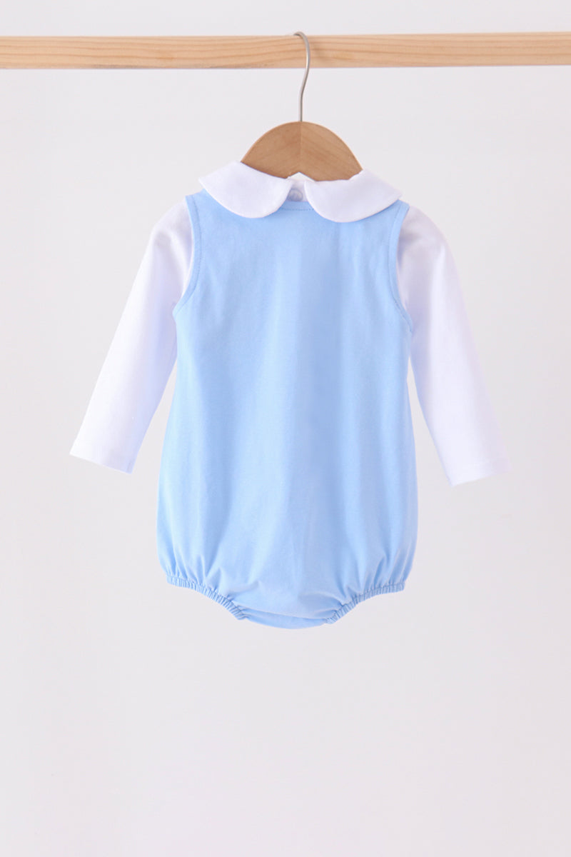Blue Jack-O-Lantern applique bubble set