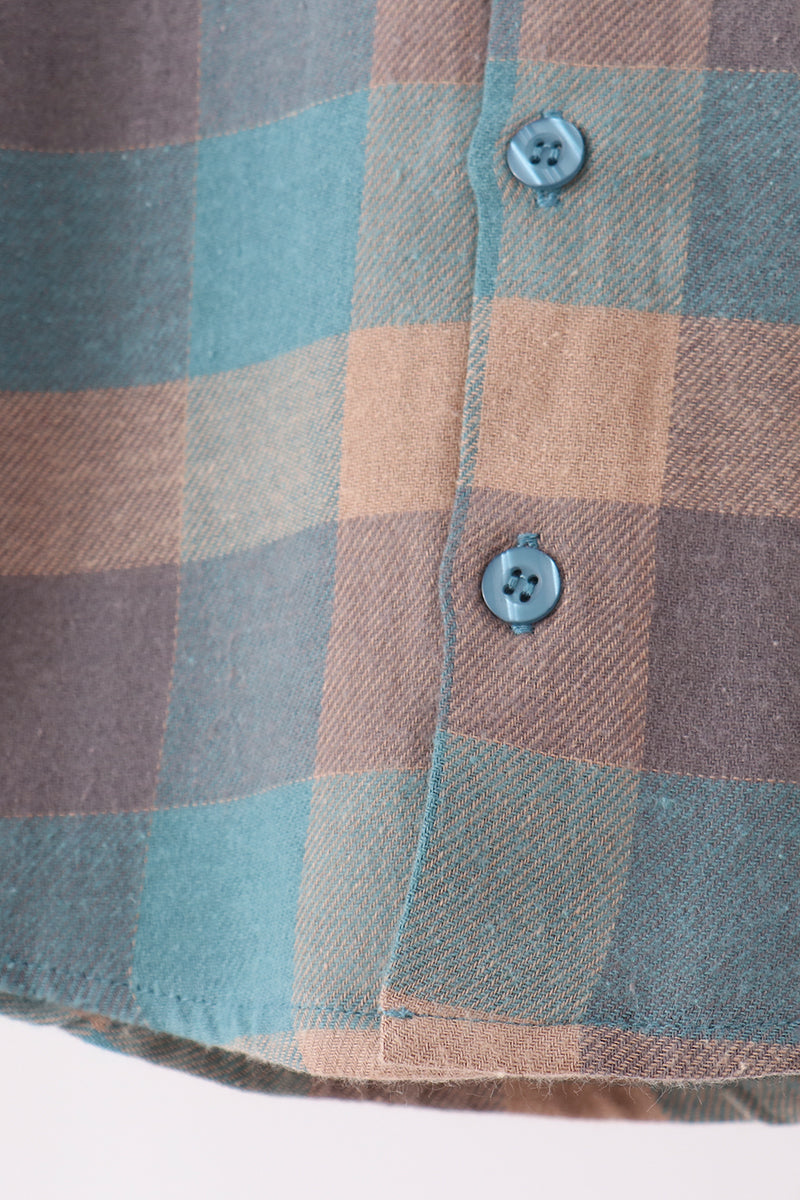 Teal Plaid Button Down Shirt