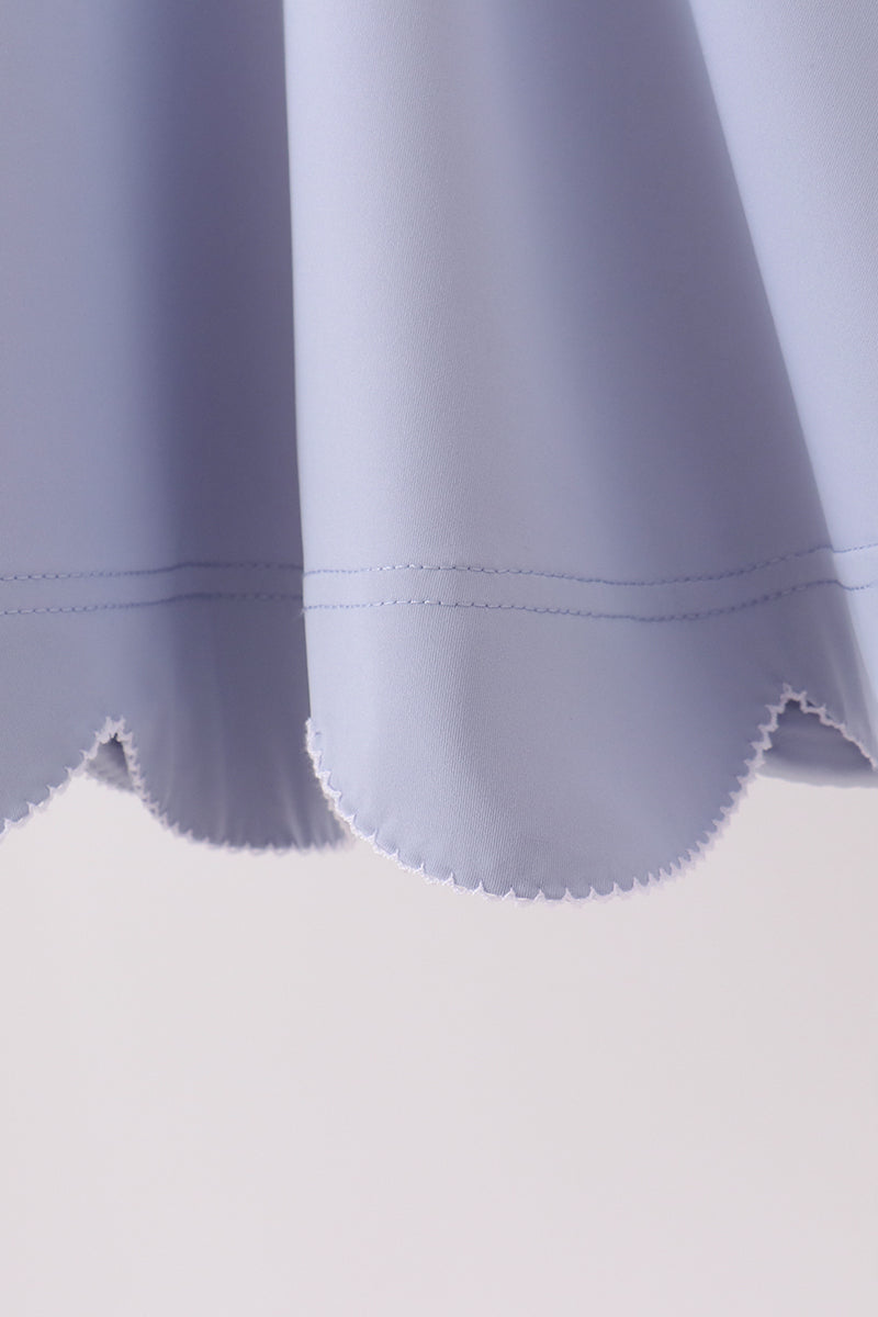 Dusty Blue Scalloped Dress