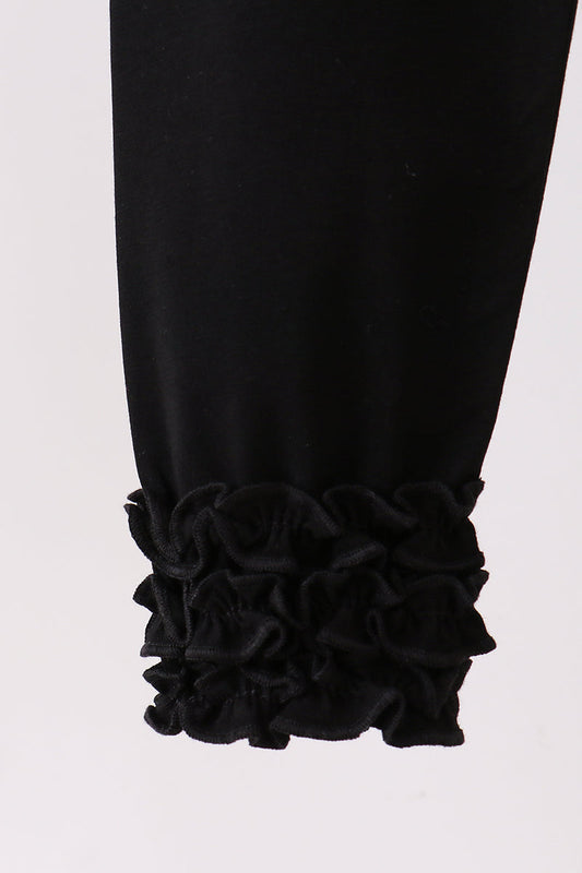 Black icing ruffle pants