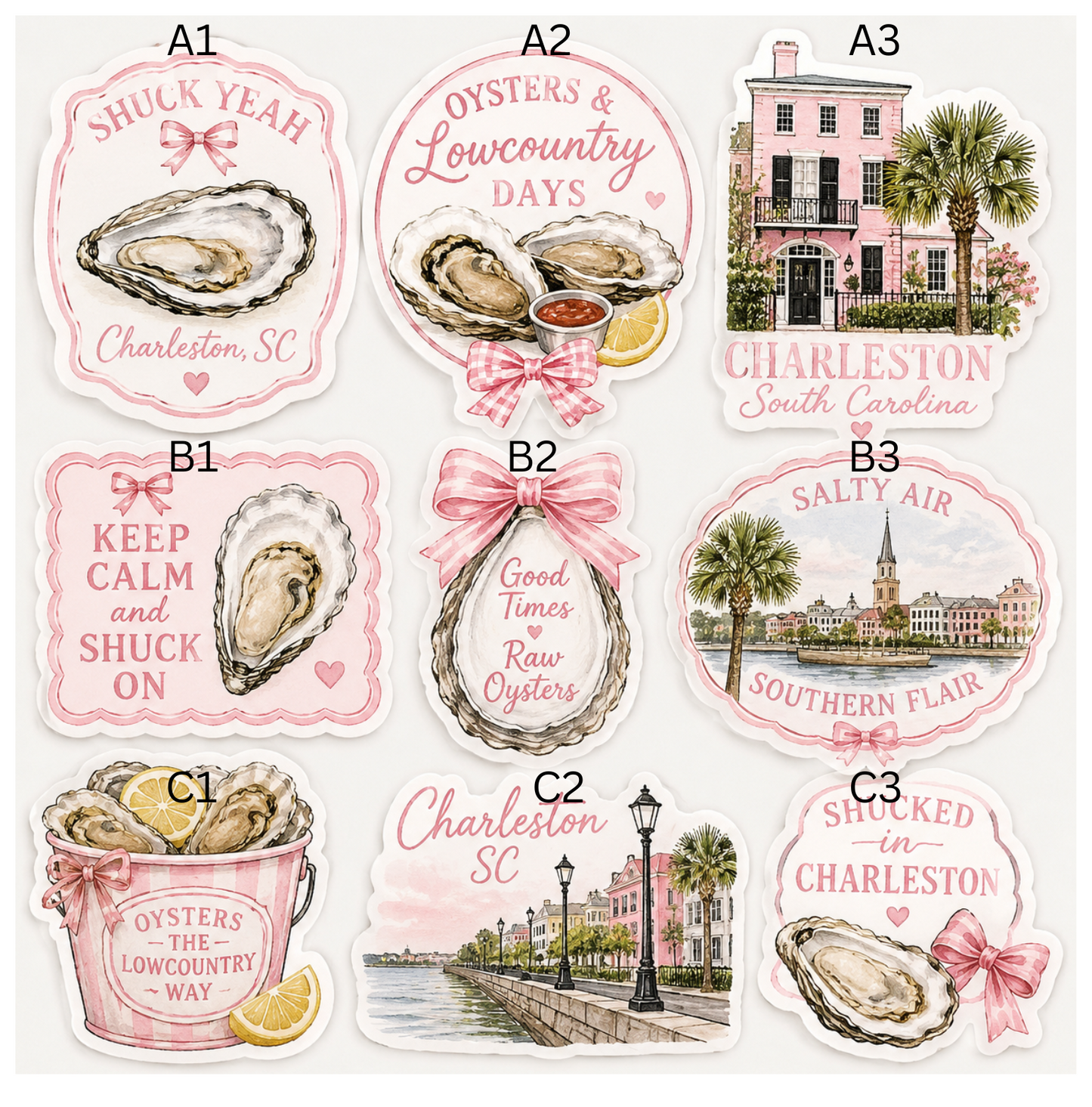 Pink Oyster Stickers