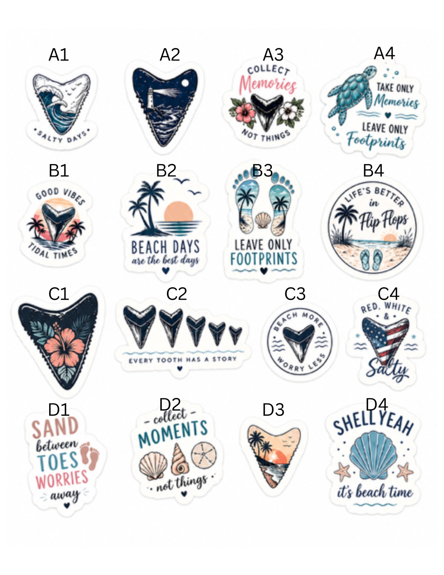 Shark Teeth Stickers #3