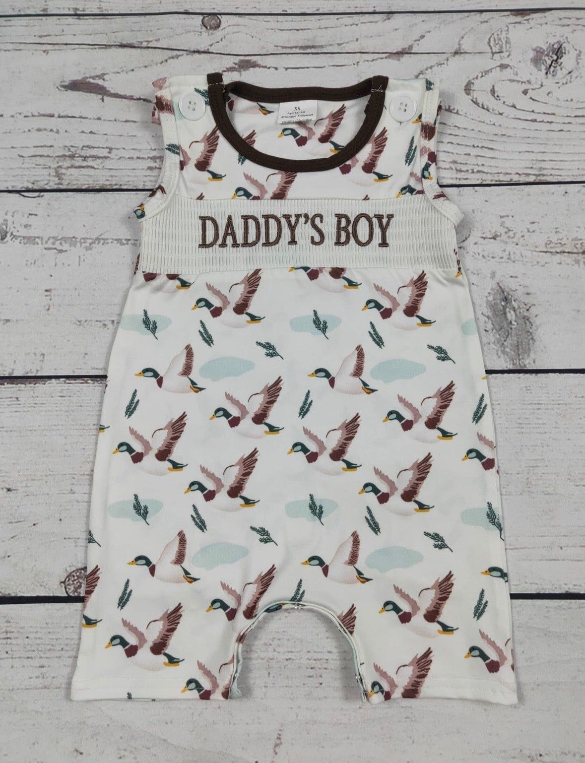 Daddy’s boy duck romper