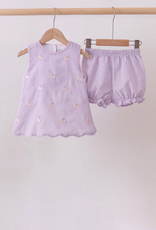 Purple seeesucker butterfly set
