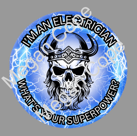 Blue electrician skull