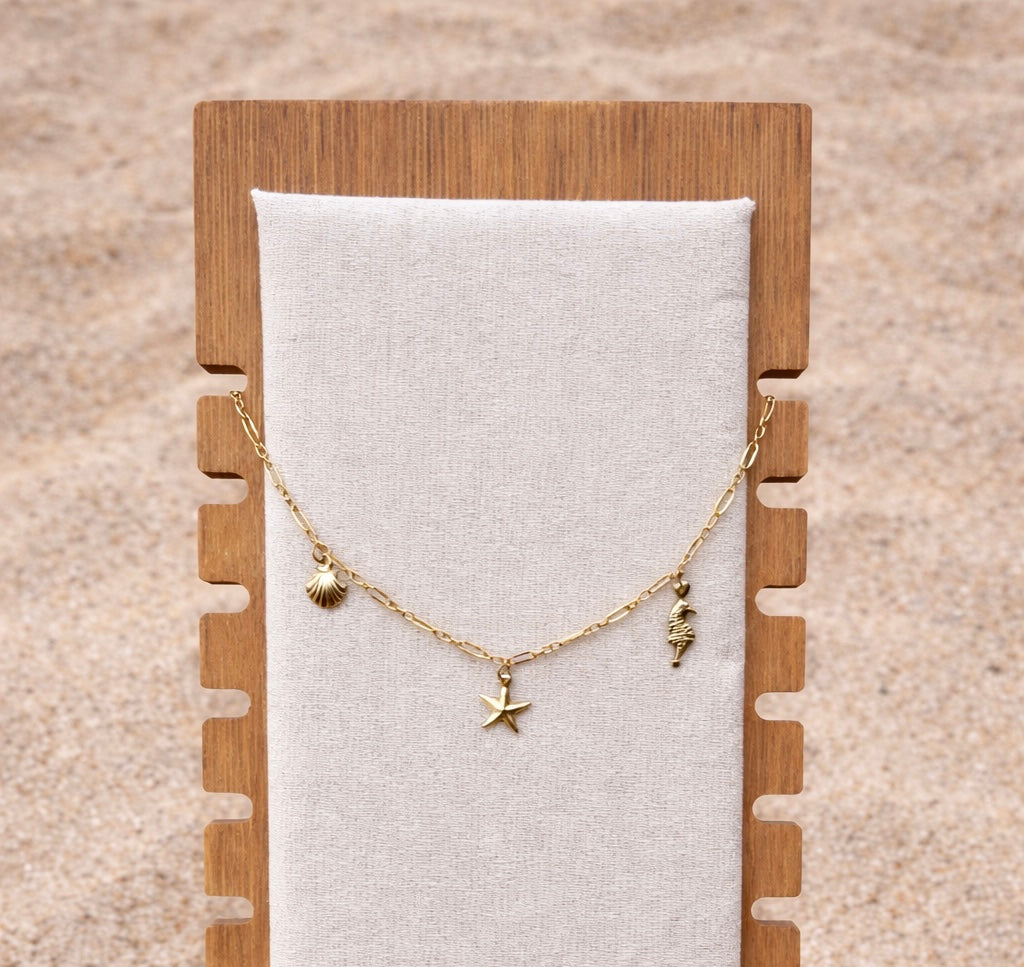 Sea themed gold filled choker (magnetic clasp)