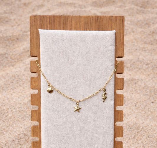 Sea themed gold filled choker (magnetic clasp)