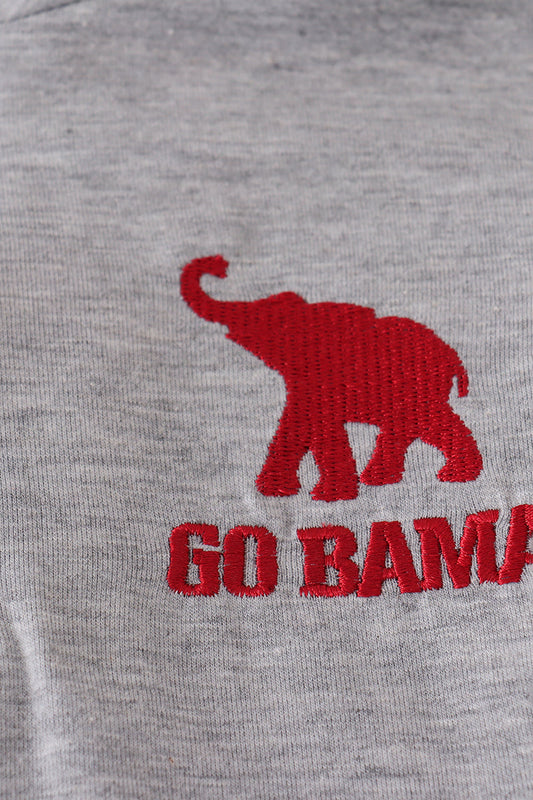 Alabama embroidery gingham pullover & pants set