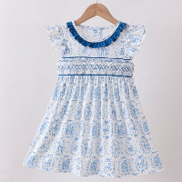 Blue Castle Smocked Ruffle Dress