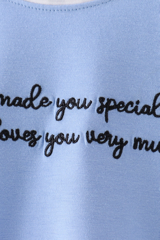 Blue Embroidery Bubble