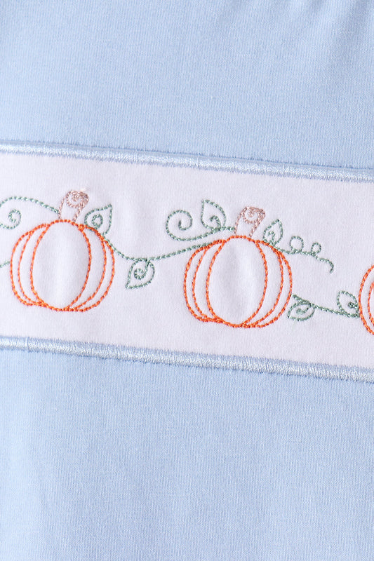 Blue Pumpkin Embroidery Gingham Shorts Set