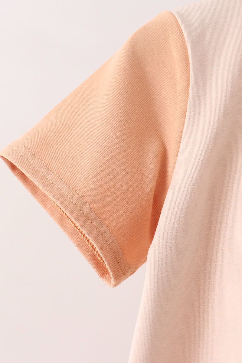 Pumpkin Embroidery Shorts Set
