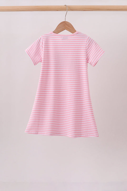 Pink Apple Pencil Embroidery Dress