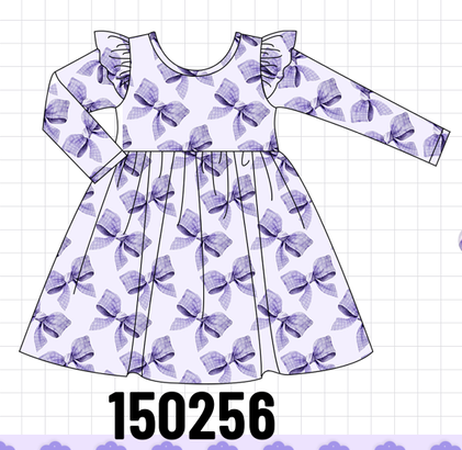 Purple Bow Zip Bamboo Dress